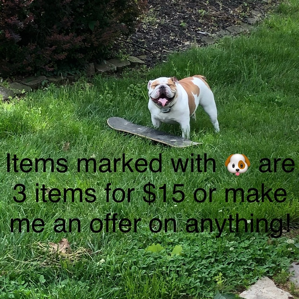 3 items for $15 marked with 🐶